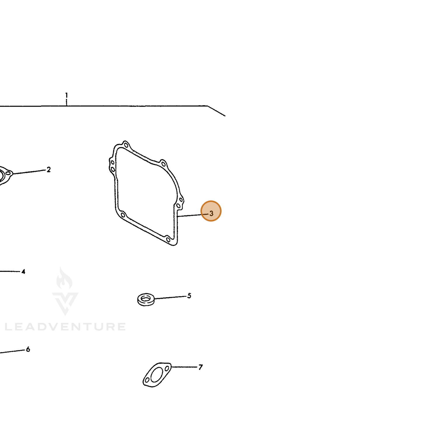 ECHO part Y16066401410 — IPL diagram snippet (6x zoom, amber highlight)
