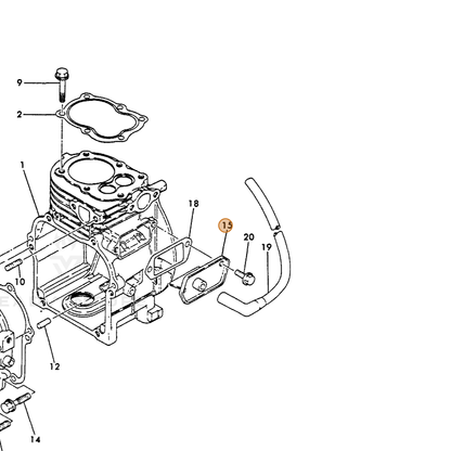 ECHO part Y16066403010 — IPL diagram snippet (6x zoom, amber highlight)