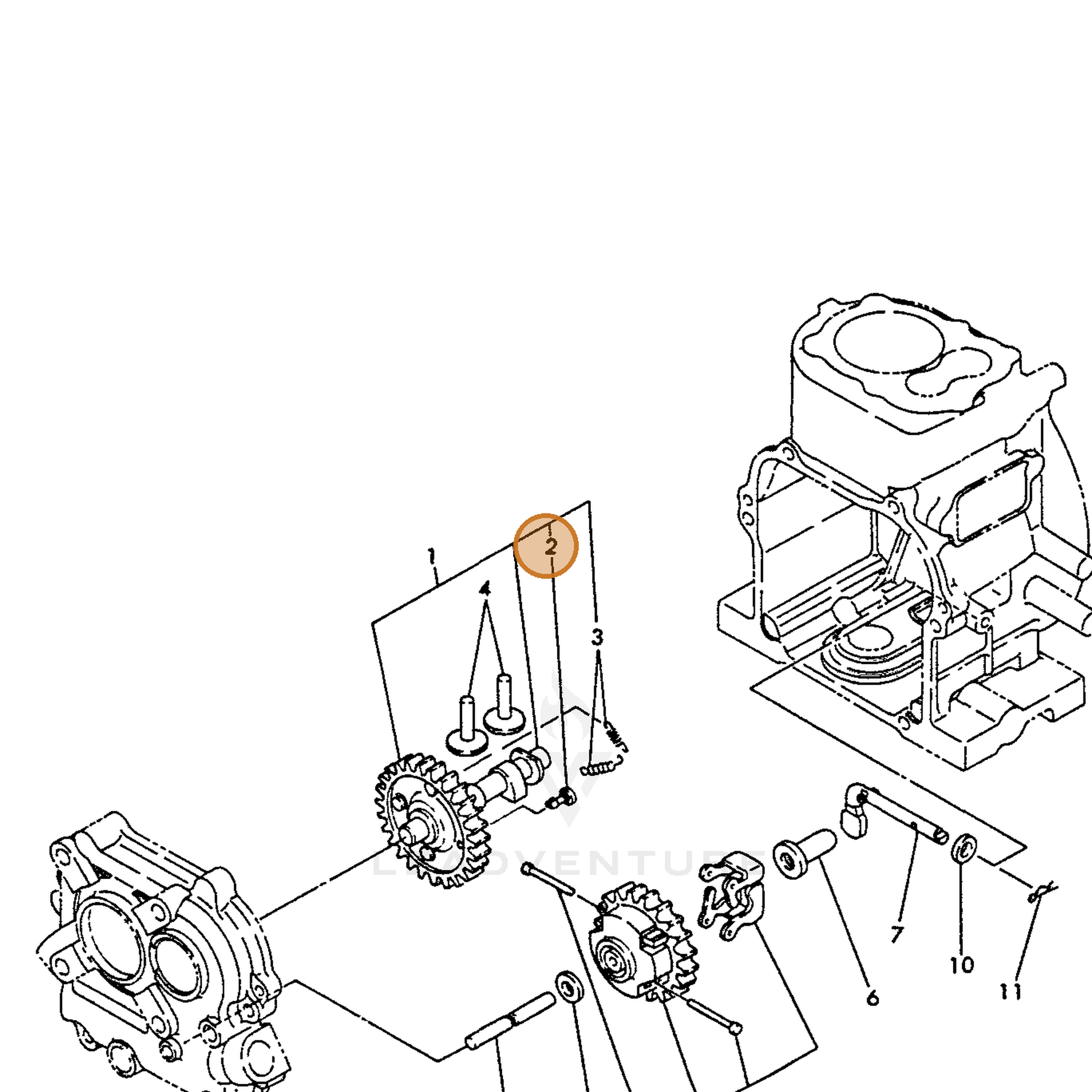ECHO part Y16066414550 — IPL diagram snippet (6x zoom, amber highlight)