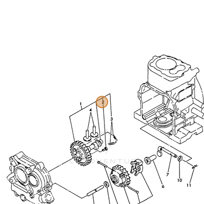 ECHO part Y16066414550 — IPL diagram snippet (6x zoom, amber highlight)