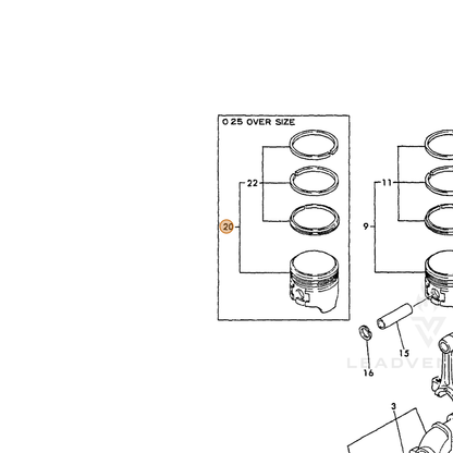 ECHO part Y16066422470 — IPL diagram snippet (6x zoom, amber highlight)