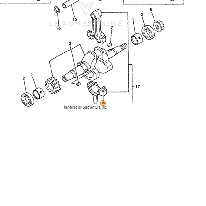 ECHO part Y16066423200 — IPL diagram snippet (6x zoom, amber highlight)