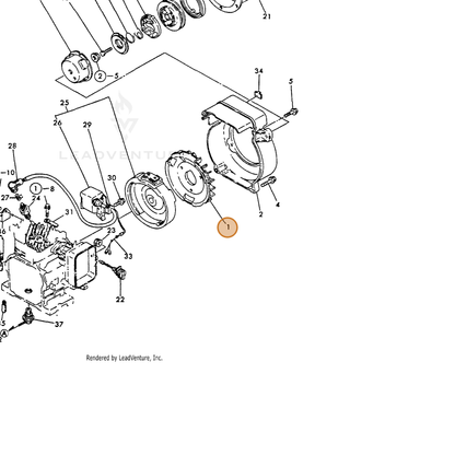 ECHO part Y16066445010 — IPL diagram snippet (6x zoom, amber highlight)
