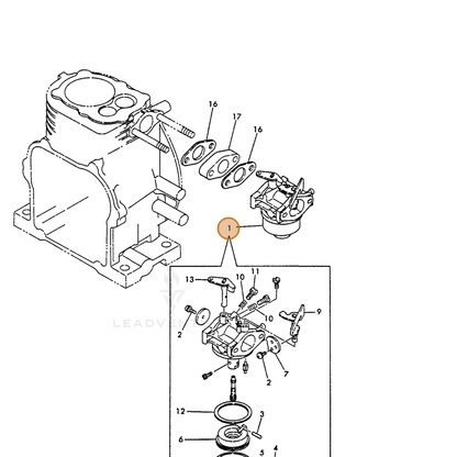 ECHO part Y16066456010 — IPL diagram snippet (6x zoom, amber highlight)