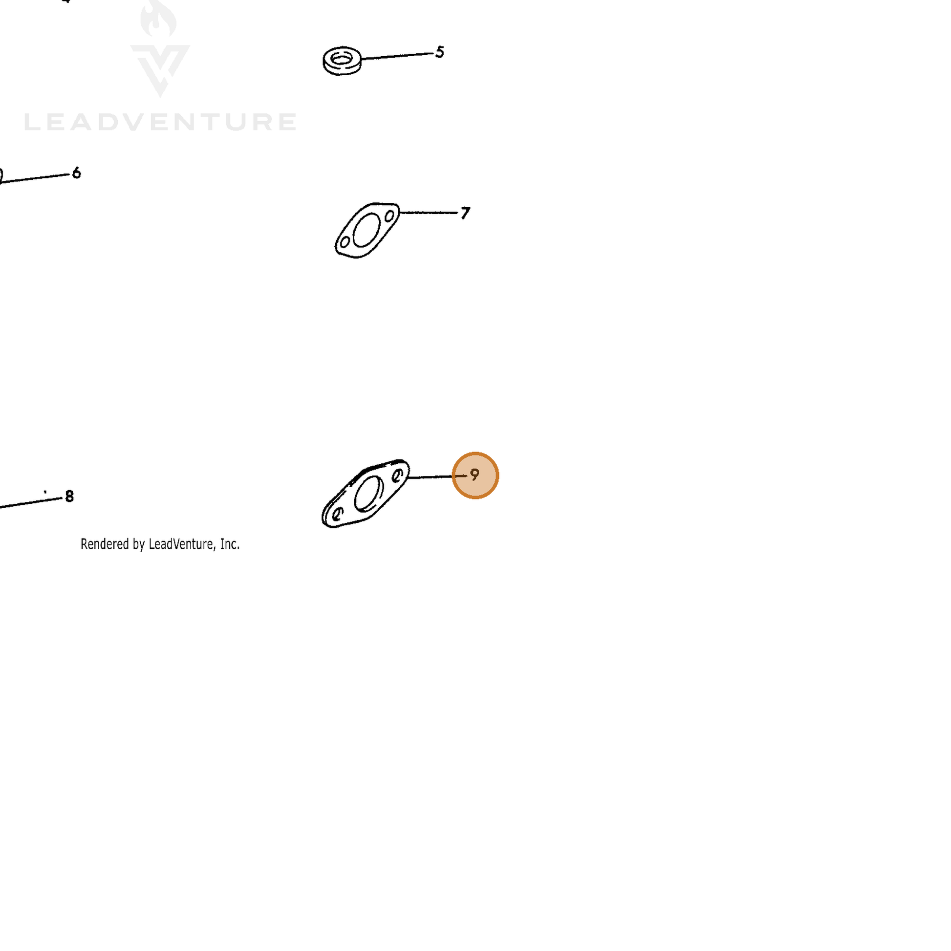 ECHO part Y16066456150 — IPL diagram snippet (6x zoom, amber highlight)