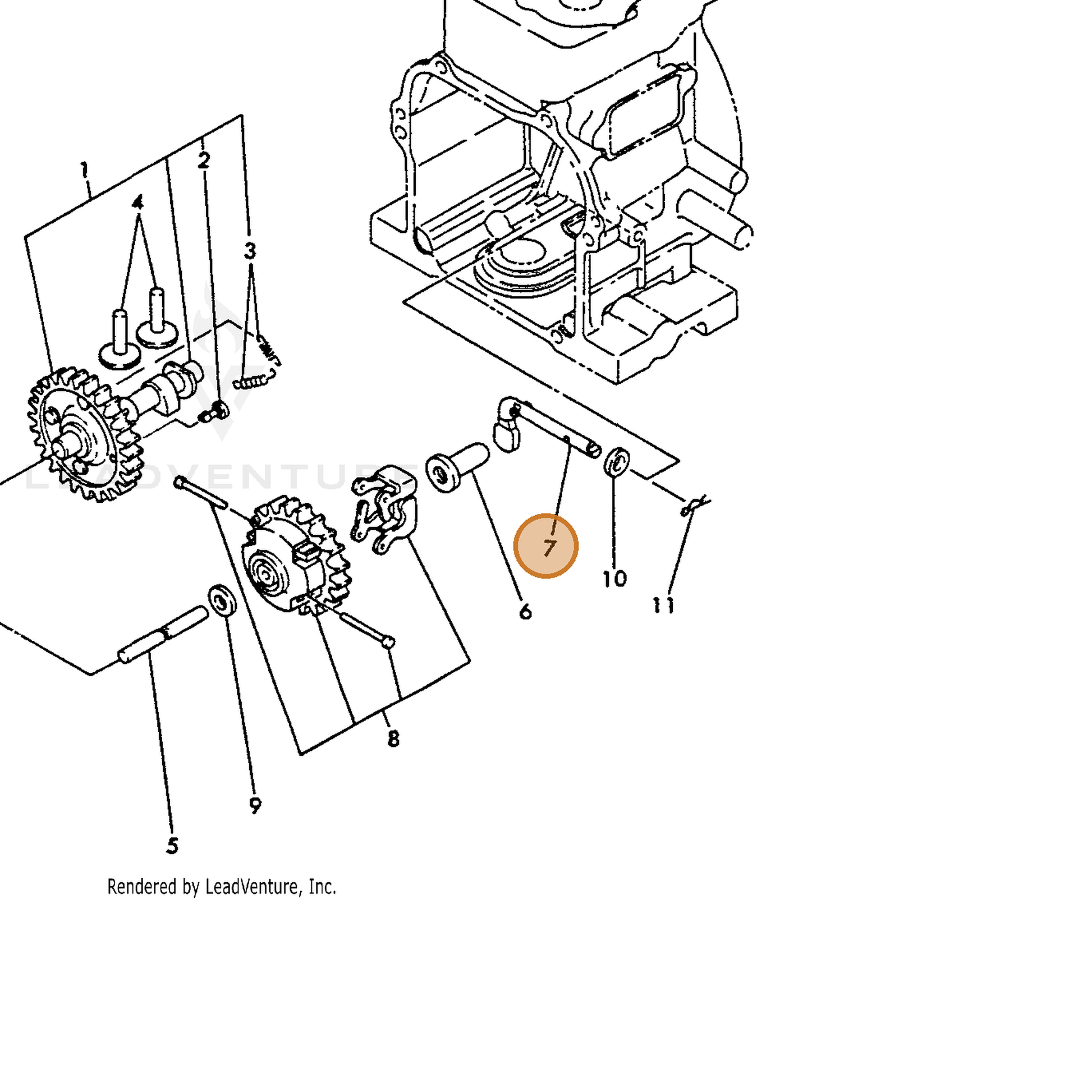 ECHO part Y16066461310 — IPL diagram snippet (6x zoom, amber highlight)
