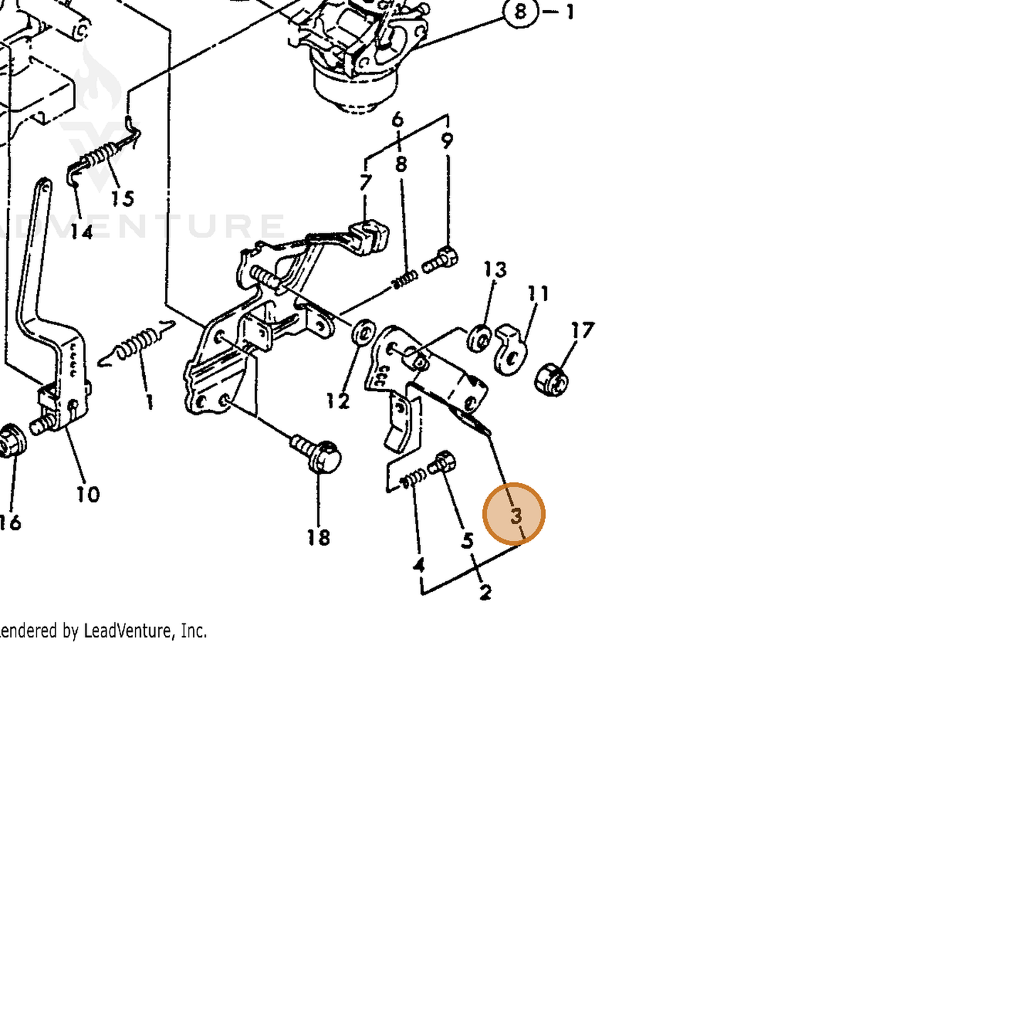ECHO part Y16066466060 — IPL diagram snippet (6x zoom, amber highlight)