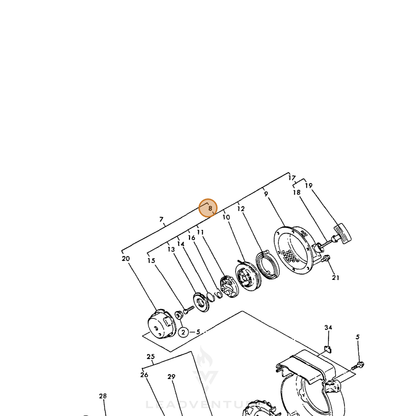 ECHO part Y16066476260 — IPL diagram snippet (6x zoom, amber highlight)