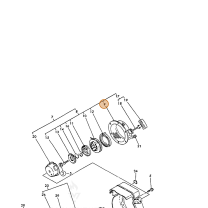 ECHO part Y16066476510 — IPL diagram snippet (6x zoom, amber highlight)