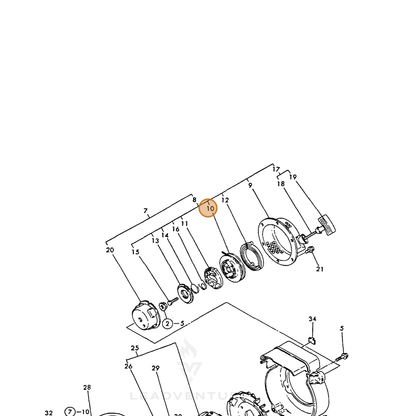 ECHO part Y16066476520 — IPL diagram snippet (6x zoom, amber highlight)