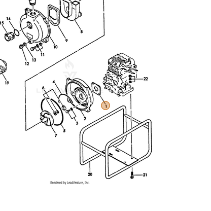 ECHO part Y16066495110 — IPL diagram snippet (6x zoom, amber highlight)