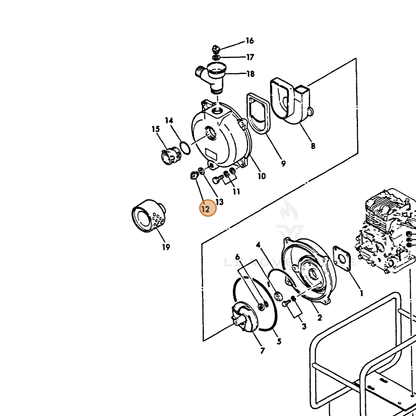 ECHO part Y16066495220 — IPL diagram snippet (6x zoom, amber highlight)
