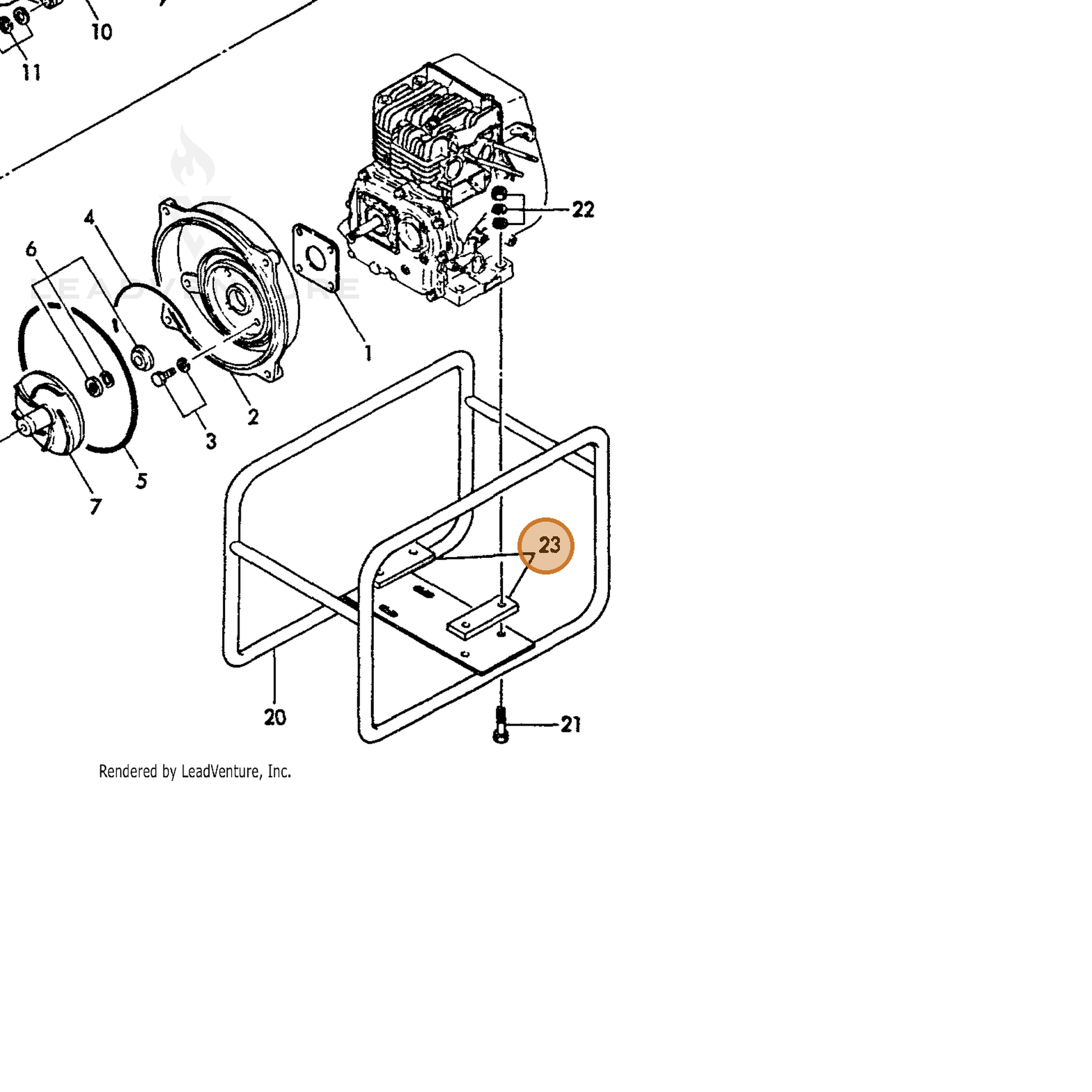 ECHO part Y16066495330 — IPL diagram snippet (6x zoom, amber highlight)