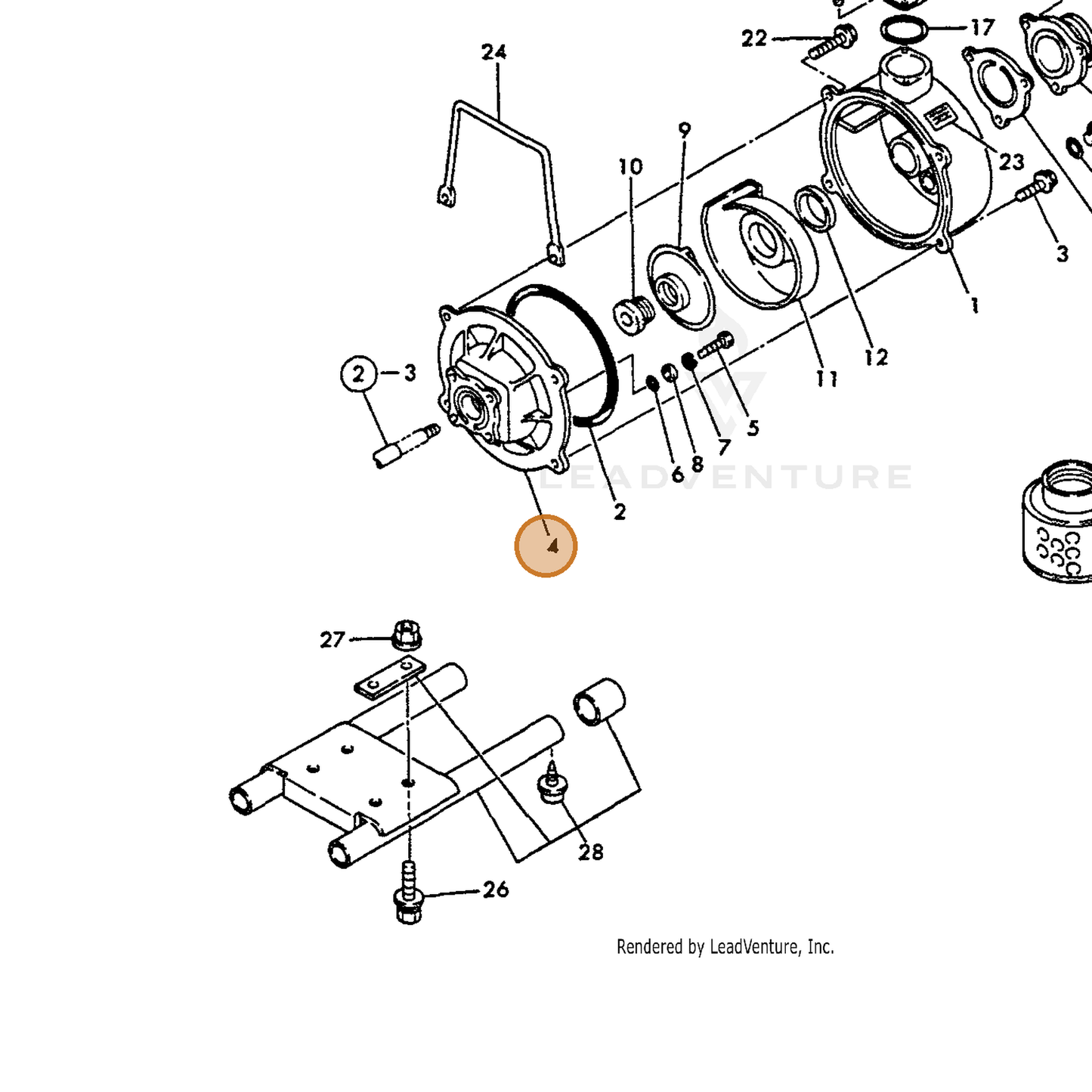 ECHO part Y16066495600 — IPL diagram snippet (6x zoom, amber highlight)