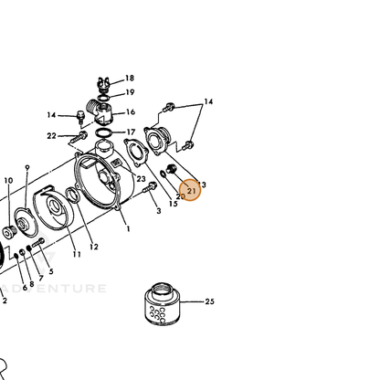 ECHO part Y16066495620 — IPL diagram snippet (6x zoom, amber highlight)