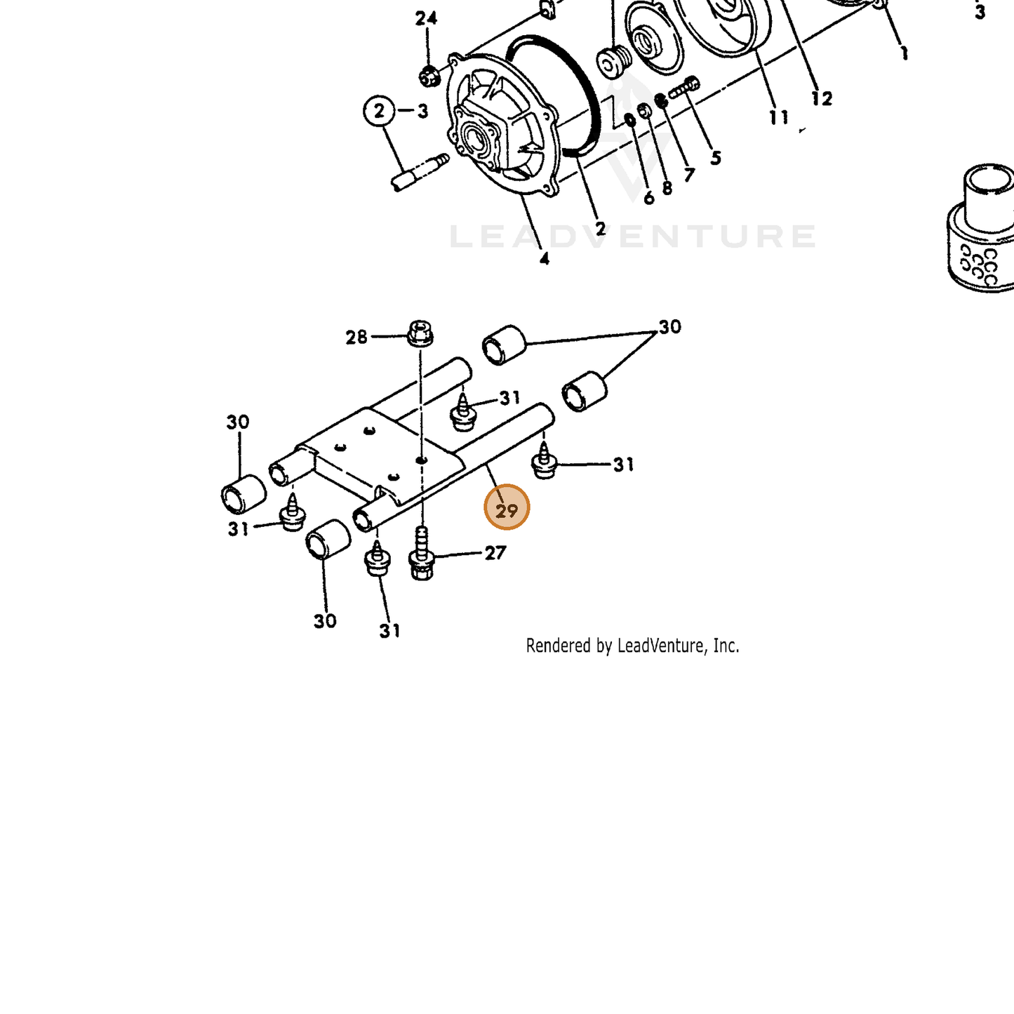 ECHO part Y16066495700 — IPL diagram snippet (6x zoom, amber highlight)