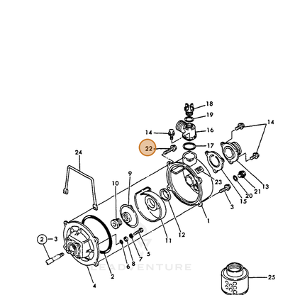 ECHO part Y16066495770 — IPL diagram snippet (6x zoom, amber highlight)
