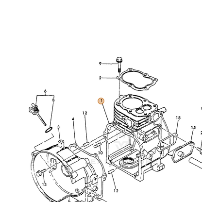 ECHO part Y16066701010 — IPL diagram snippet (6x zoom, amber highlight)