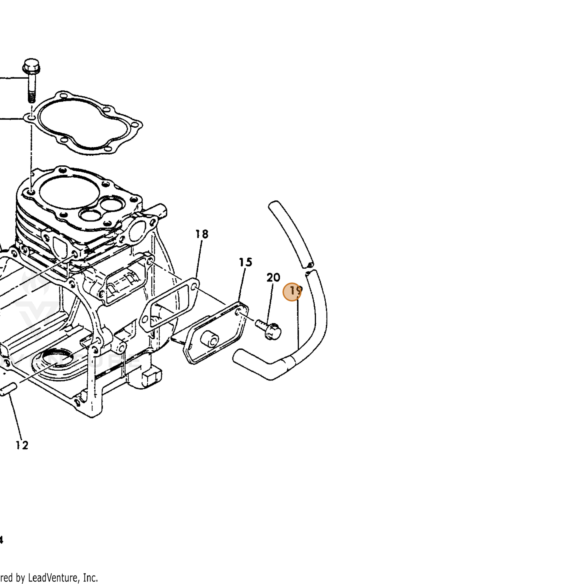 ECHO part Y16066703180 — IPL diagram snippet (6x zoom, amber highlight)