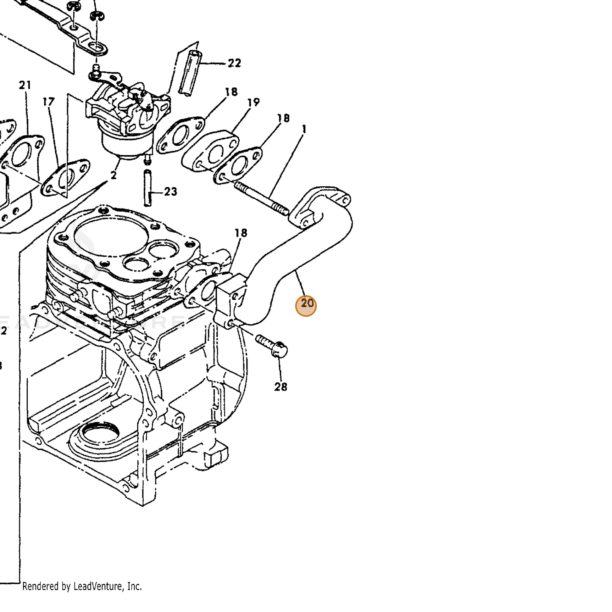 ECHO part Y16066756850 — IPL diagram snippet (6x zoom, amber highlight)