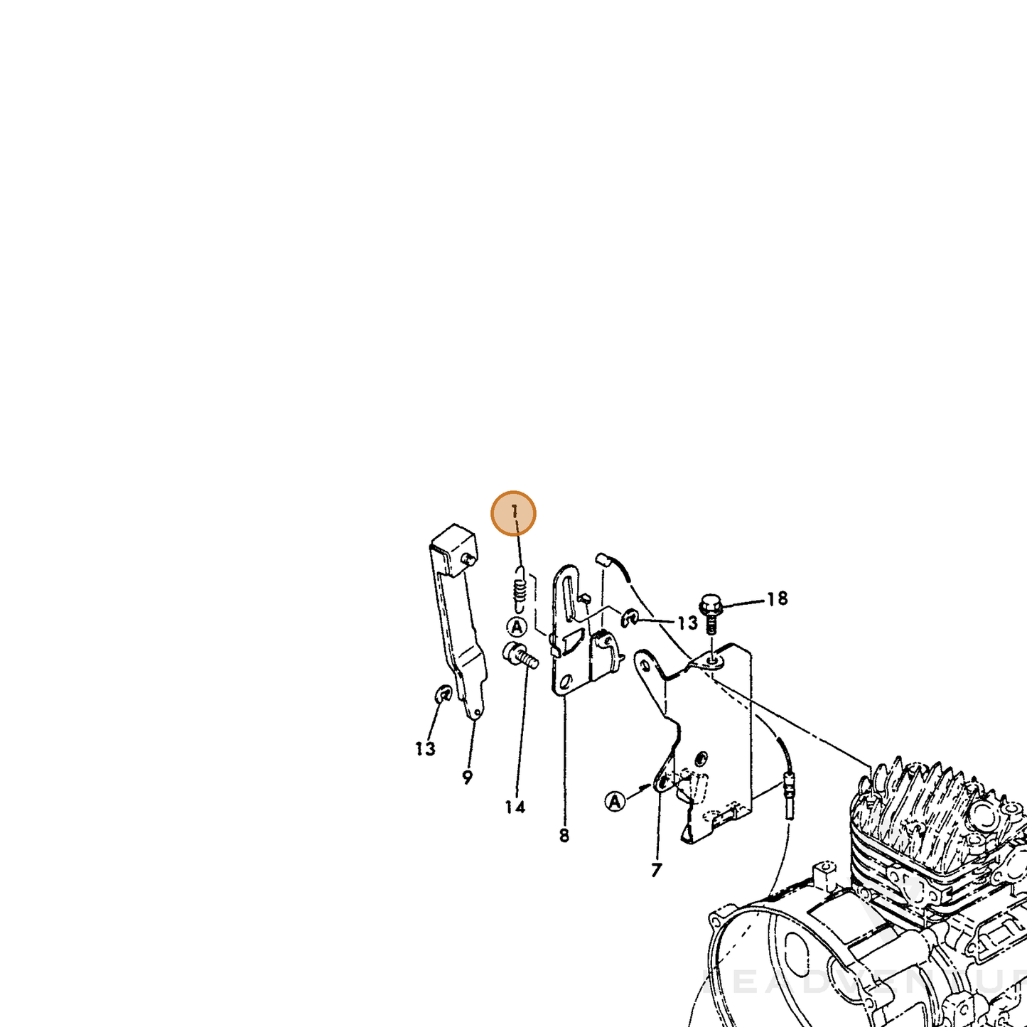 ECHO part Y16066766020 — IPL diagram snippet (6x zoom, amber highlight)