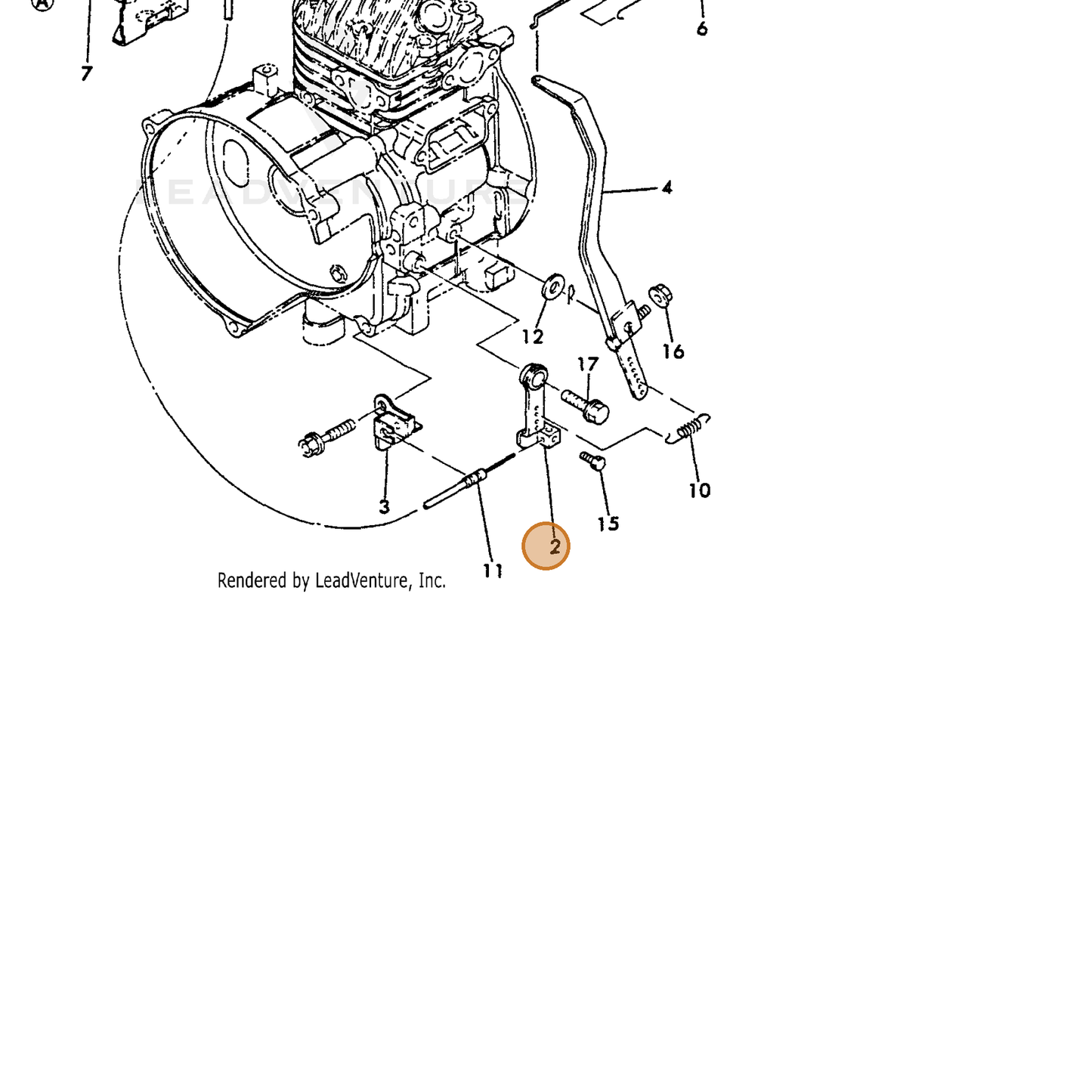 ECHO part Y16066766050 — IPL diagram snippet (6x zoom, amber highlight)