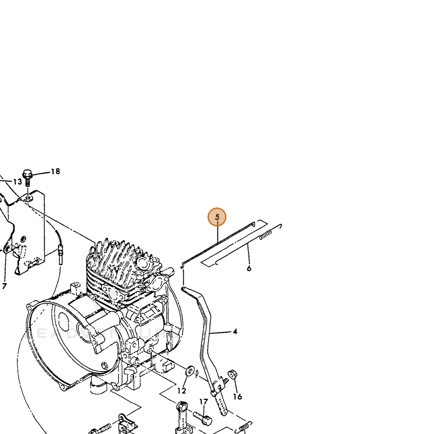 ECHO part Y16066766200 — IPL diagram snippet (6x zoom, amber highlight)