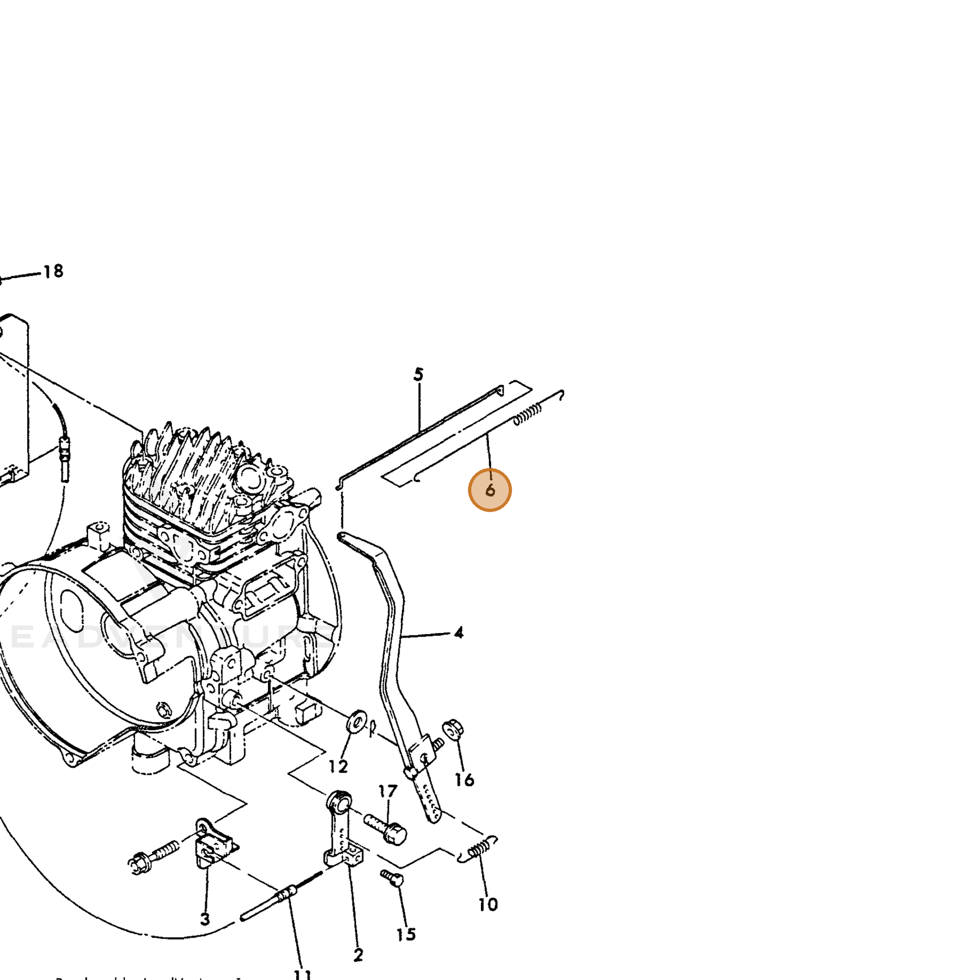 ECHO part Y16066766210 — IPL diagram snippet (6x zoom, amber highlight)