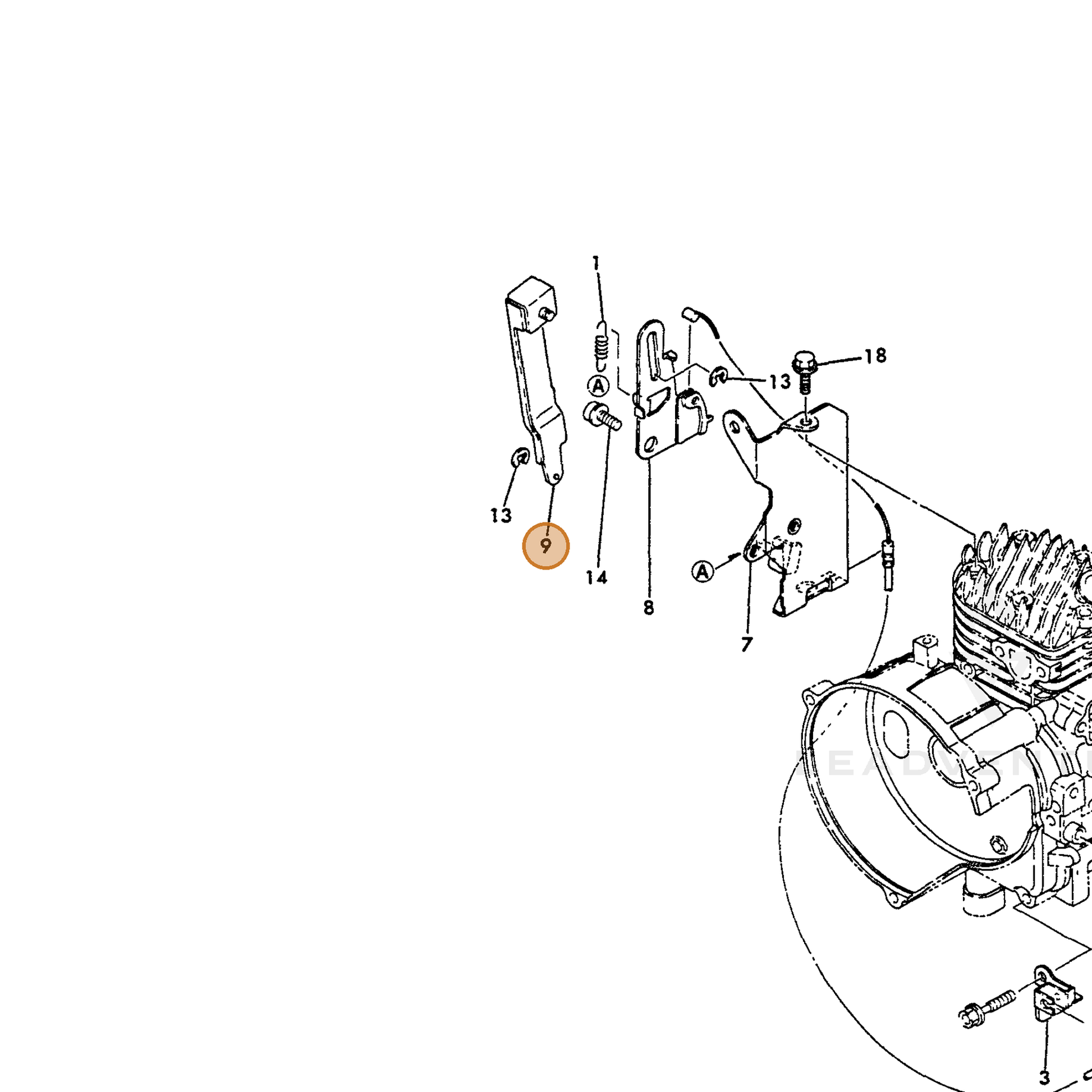 ECHO part Y16066766320 — IPL diagram snippet (6x zoom, amber highlight)