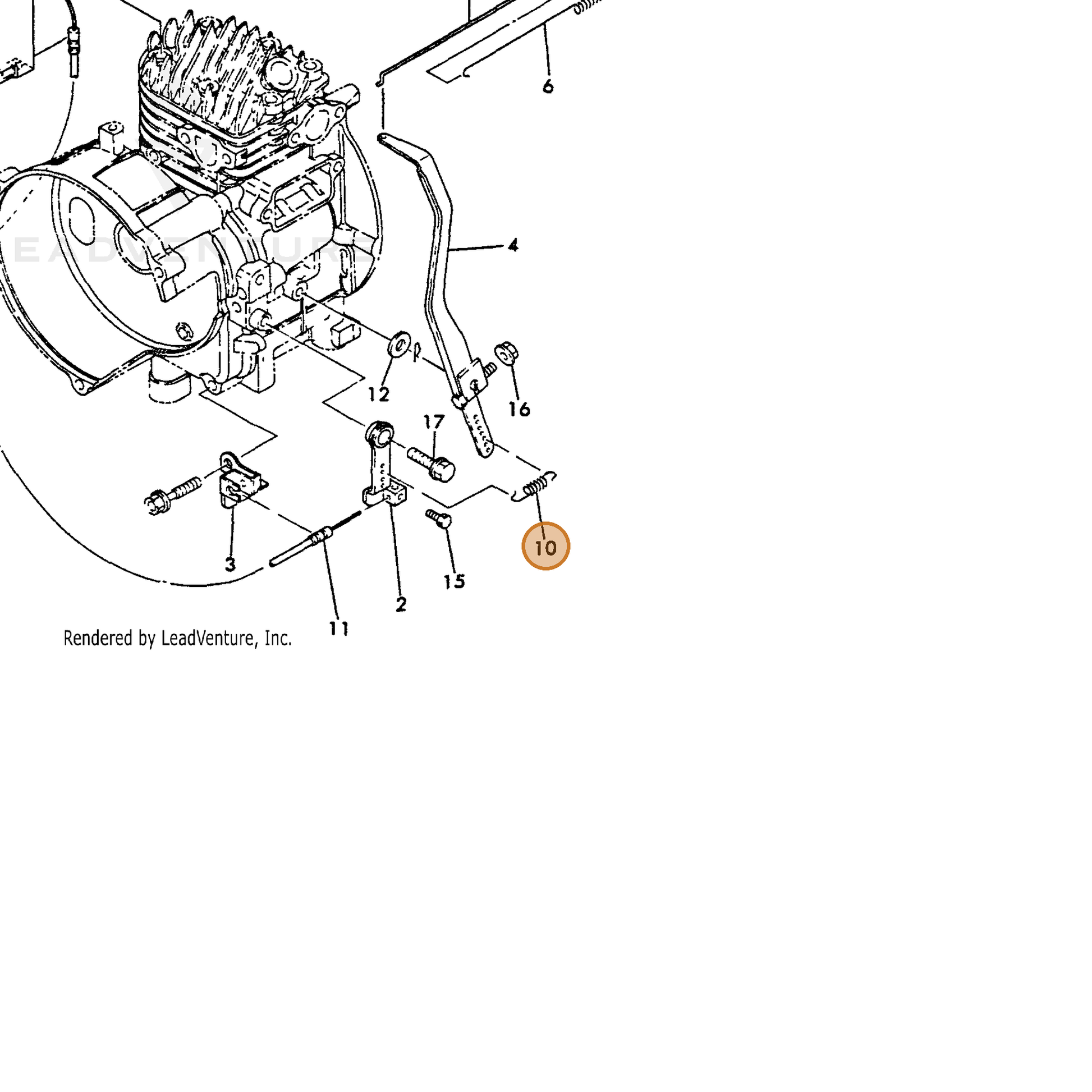 ECHO part Y16066766330 — IPL diagram snippet (6x zoom, amber highlight)