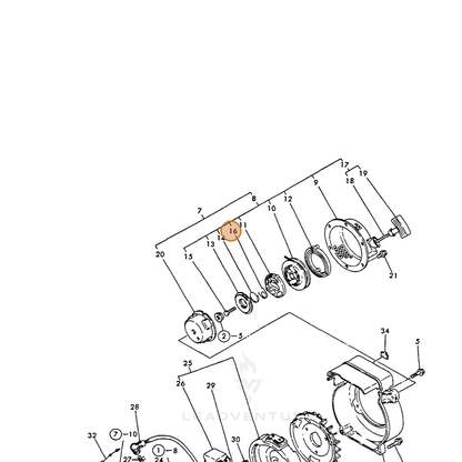 ECHO part Y16066776550 — IPL diagram snippet (6x zoom, amber highlight)