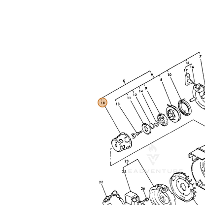 ECHO part Y16066776590 — IPL diagram snippet (6x zoom, amber highlight)