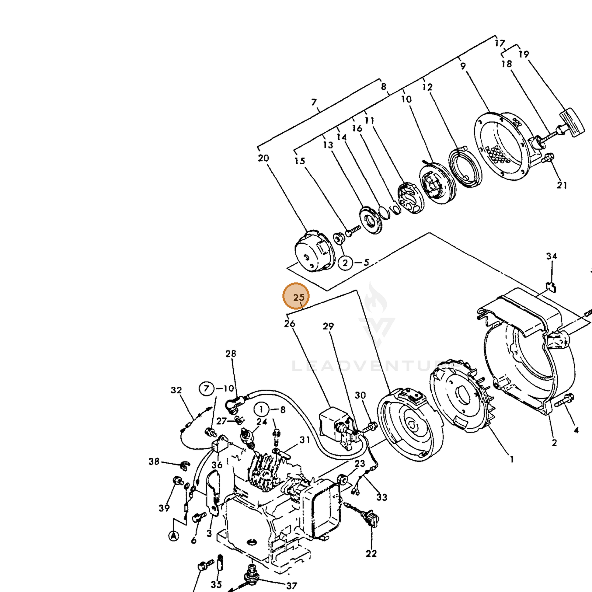 ECHO part Y16066778060 — IPL diagram snippet (6x zoom, amber highlight)