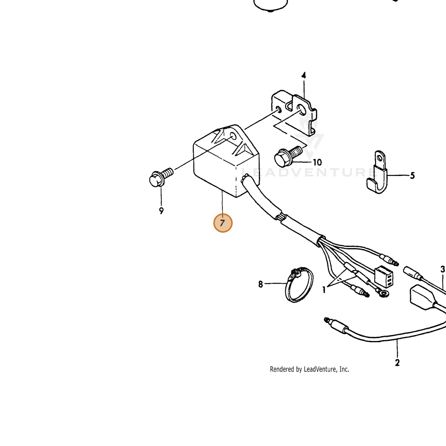 ECHO part Y16067178810 — IPL diagram snippet (6x zoom, amber highlight)