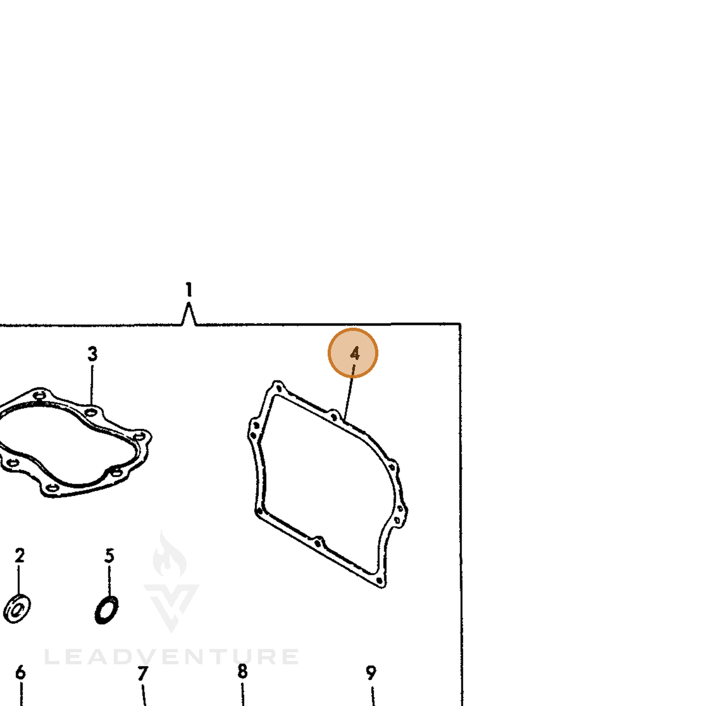 ECHO part Y16071001410 — IPL diagram snippet (6x zoom, amber highlight)