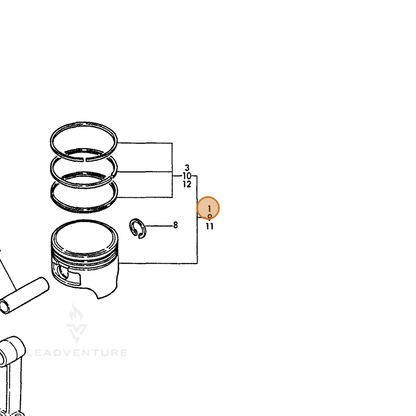 ECHO part Y16071022011 — IPL diagram snippet (6x zoom, amber highlight)