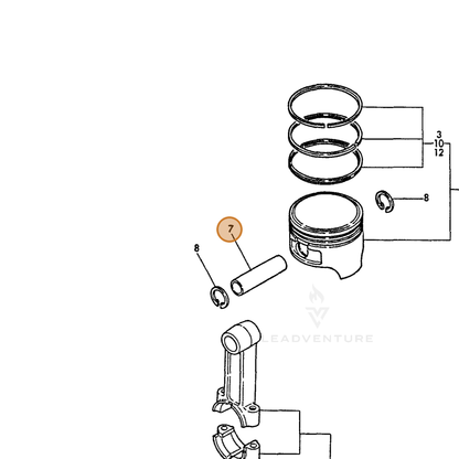 ECHO part Y16071022300 — IPL diagram snippet (6x zoom, amber highlight)