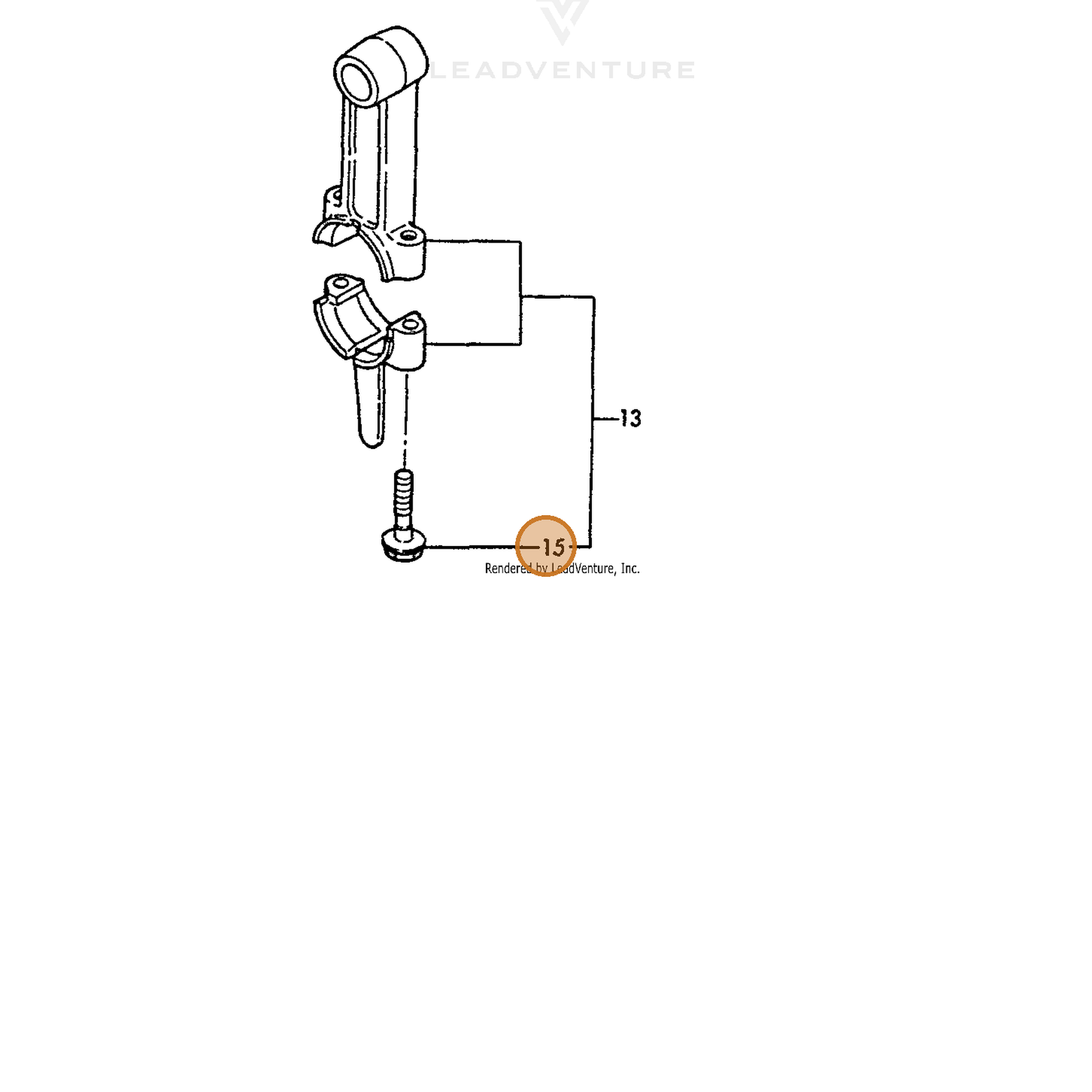 ECHO part Y16071023201 — IPL diagram snippet (6x zoom, amber highlight)