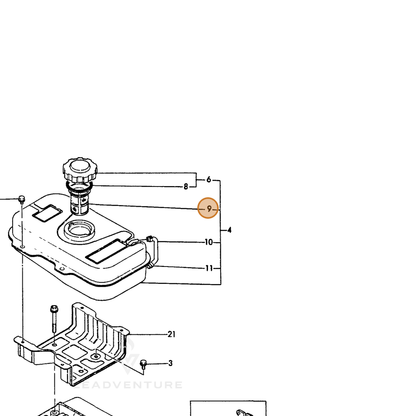 ECHO part Y16071055100 — IPL diagram snippet (6x zoom, amber highlight)