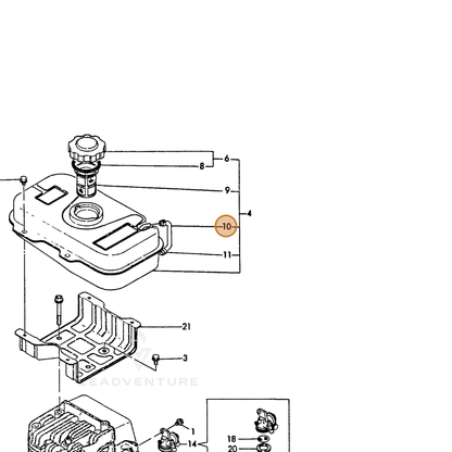 ECHO part Y16071055150 — IPL diagram snippet (6x zoom, amber highlight)