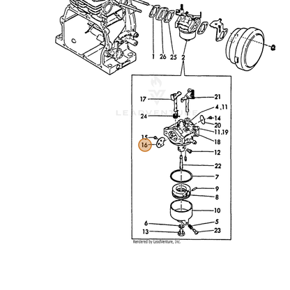ECHO part Y16071056680 — IPL diagram snippet (6x zoom, amber highlight)