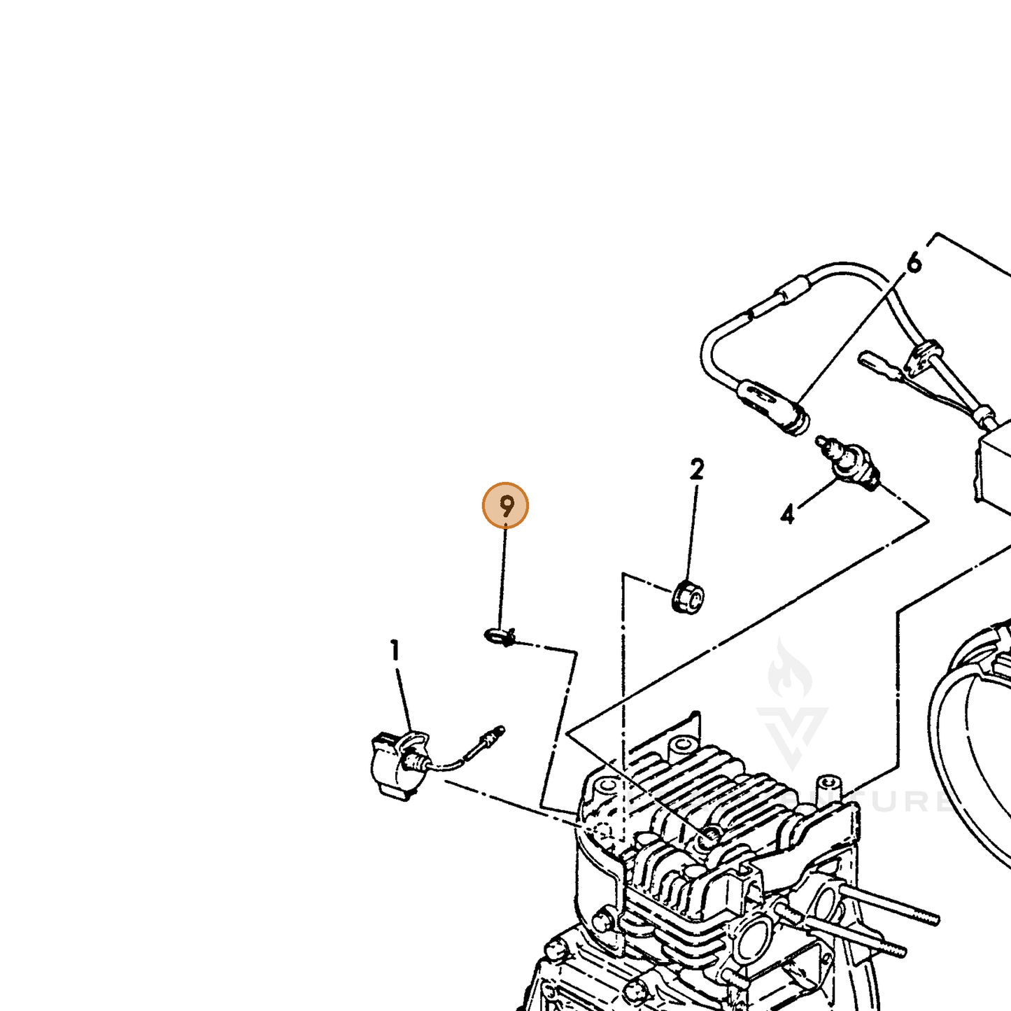 ECHO part Y16071078700 — IPL diagram snippet (6x zoom, amber highlight)