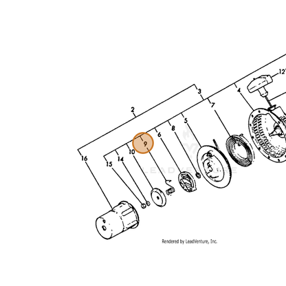 ECHO part Y16074076560 — IPL diagram snippet (6x zoom, amber highlight)