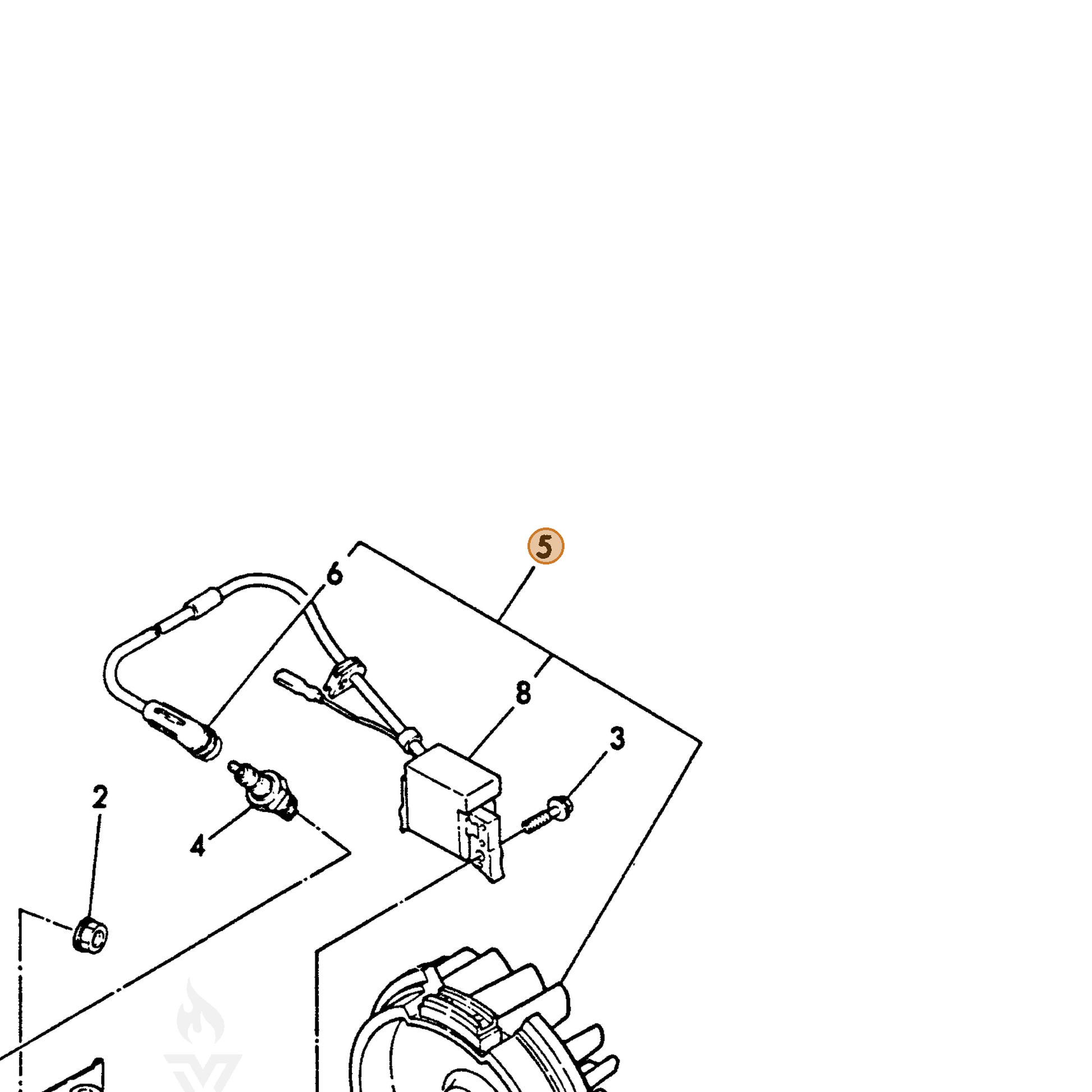 ECHO part Y16074078061 — IPL diagram snippet (6x zoom, amber highlight)