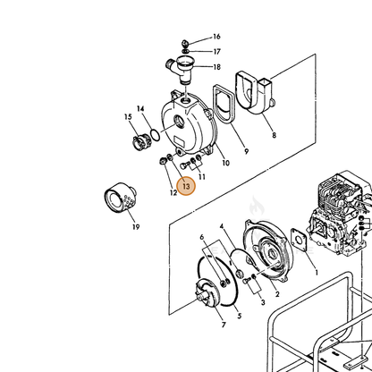 ECHO part Y16074095230 — IPL diagram snippet (6x zoom, amber highlight)