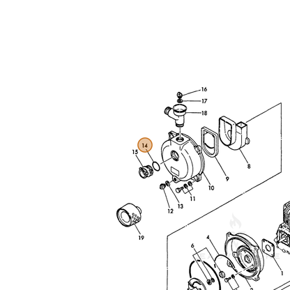 ECHO part Y16074095240 — IPL diagram snippet (6x zoom, amber highlight)