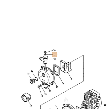 ECHO part Y16074095270 — IPL diagram snippet (6x zoom, amber highlight)