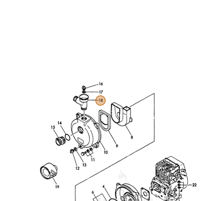 ECHO part Y16074095280 — IPL diagram snippet (6x zoom, amber highlight)
