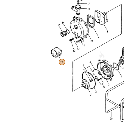 ECHO part Y16074095290 — IPL diagram snippet (6x zoom, amber highlight)
