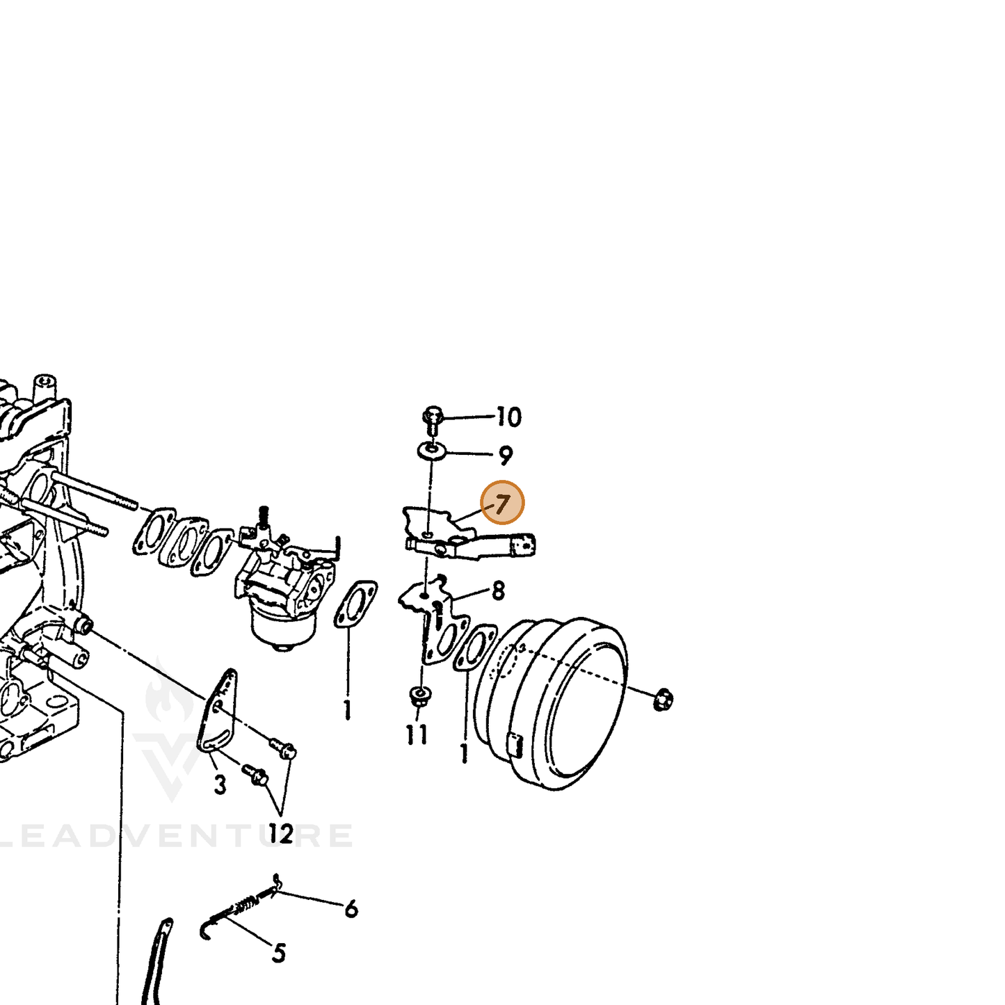 ECHO part Y16077066300 — IPL diagram snippet (6x zoom, amber highlight)